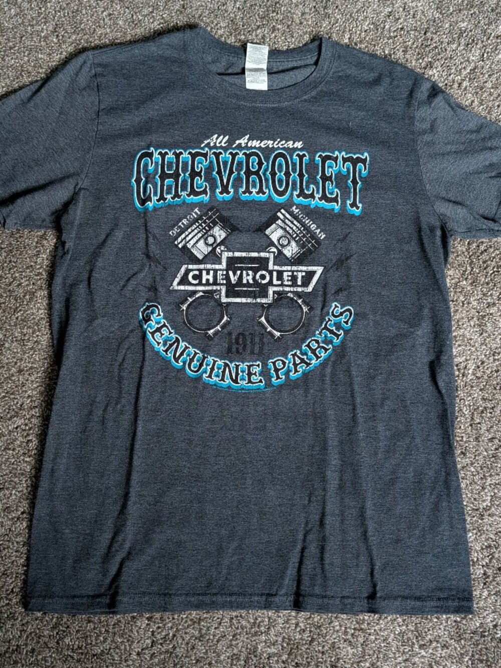All American Chevrolet Detroit Michigan Sz Medium Gray Short Sleeve Teee (Chevy)